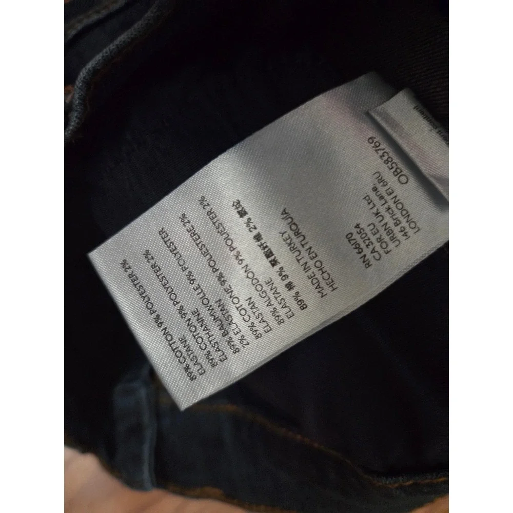 Free People Distressed Skinny Jeans Dark Wash‎ Indigo Knee Rips W27R OB583769